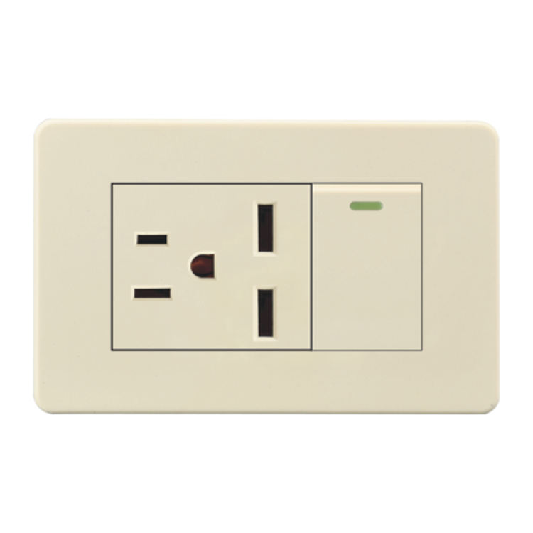 US Standard Electric Light Switch 20A Double Usb 110-240V Wall Outlet Switch and Socket