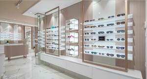 Magasin à LED mural en bois en métal personnalisé Design d'intérieur Vitrine de magasin d'optique brutaliste de luxe Vitrines - Product Image 4