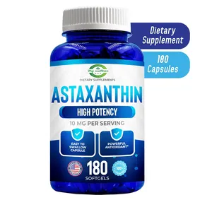 Suplemento antioxidante para piel sana, ojos y articulaciones, astaxantina, cápsulas blandas, fuente fresca de microalgas