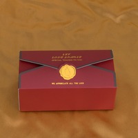 Boîte à dragées de mariage oblongue haut de gamme auto-élevante en matériaux recyclés rouge 12,5*4,5*6,7 cm, personnalisable, vente en gros RTS