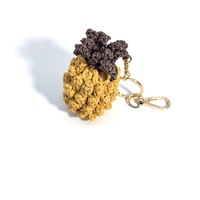 Gantungan Kunci Nanas Raffia Boho Buatan Tangan, Hiasan Tas Buah Anyaman untuk Dekorasi Pantai Musim Panas yang Lucu