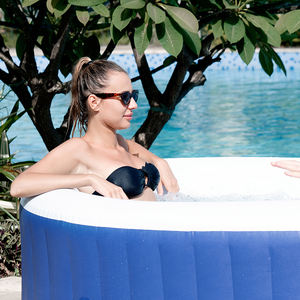 Jacuzzi Familiar, Bañera de Hidromasaje Redonda Inflable Universal para Exteriores, <span class=keywords><strong>Piscina</strong></span> Climatizada <span class=keywords><strong>con</strong></span> Cubierta y Accesorios de PVC para 2 Personas - Product Image 5