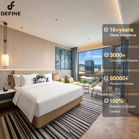 Ensemble de mobilier de chambre d'hôtel sur mesure tout-en-un, mobilier de chambre d'hôtel moderne commercial personnalisé avec lit king-size
