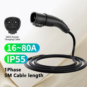 Cable EV de 16A, 32A, 48A, 80A con Conector NACS para Cargador de Nivel 2 o Estación de Carga, Cable de 5m - Product Image 1