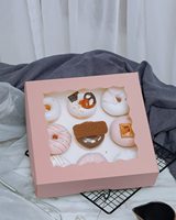 Boîte à biscuits rose avec fenêtre, emballage de collation, délicat, mignon et robuste, pour la saint-valentin