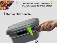 SMILE MOM Hachoir à légumes multifonctionnel en plastique avec panier de drainage, facile à nettoyer, outil manuel pour salades et dés
