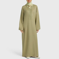 Robe Maxi Musulmane Personnalisée pour Femmes Couleur Unie Ramadan EID Abaya Vêtements Islamiques Robe Modeste