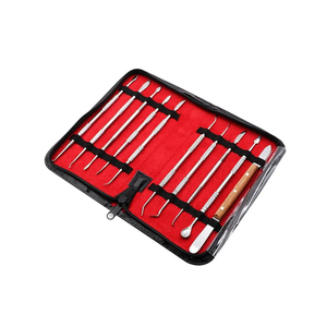 Paslanmaz çelik diş balmumu oyma araçları balmumu oymacı oyma 10 adet Set cerrahi diş heykel bıçak enstrüman kiti ile kılıf - Product Image 1