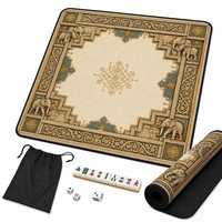 Tapis de table Mahjong 31,5x31,5 pouces, antidérapant, en néoprène, réduction du bruit, imperméable, portable