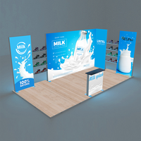 Stand d'exposition personnalisé avec caisson lumineux en tissu SEG et cadre en aluminium, affichage rétroéclairé pour salons professionnels, événements et image de marque en retail