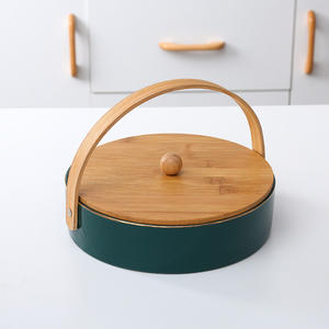Plat en céramique profond <span class=keywords><strong>de</strong></span> collation <span class=keywords><strong>de</strong></span> porcelaine portative <span class=keywords><strong>de</strong></span> luxe nordique avec le couvercle <span class=keywords><strong>de</strong></span> poignée en bambou pour le <span class=keywords><strong>dîner</strong></span> <span class=keywords><strong>de</strong></span> Table <span class=keywords><strong>de</strong></span> thé <span class=keywords><strong>de</strong></span> plateau <span class=keywords><strong>de</strong></span> fruits <span class=keywords><strong>de</strong></span> partie - Product Image 2