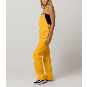 Salopette en denim sergé de coton jaune pour <span class=keywords><strong>femme</strong></span>, Combinaison et salopette pour <span class=keywords><strong>femme</strong></span>, Combinaison en jean une pièce, Playsuit - Product Image 3