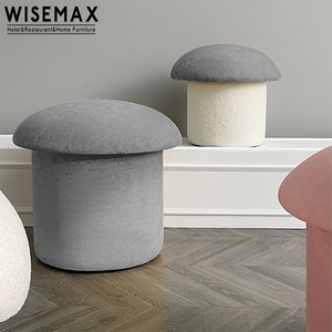 Đồ Nội Thất Phòng Khách WISEMAX Đồ Nội Thất Phòng Khách Ghế Trang Điểm Hiện Đại Giày Đế Bằng Nhung Tròn Ghế Dài Nấm Cừu Cừu Ottoman - Product Image 5