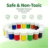 Peinture Tempère Lavable en Gros 15ml pour Enfants, Peinture au Doigt Non Toxique et Sûre, Pots de Peinture DIY, Fournitures Artistiques