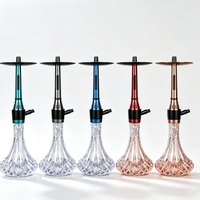 Ensemble de chicha arabe russe portable de luxe en aluminium et verre avec technique miroir, boîte cadeau écologique