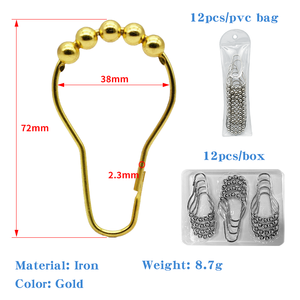 YIWANG vente en gros anneau de rideau de douche en forme de pied en métal doré pour fenêtre - Product Image 3