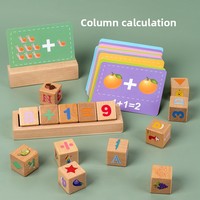 Blok Puzzle angka alfabet kayu, mainan pendidikan pembelajaran dini untuk pengembangan otak dan huruf cocok