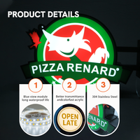 Panneau lumineux LED 3D personnalisé Kelly en acrylique pour intérieur/extérieur, enseigne commerciale, boîte à lumière pour café, devanture de magasin, enseignes électroniques