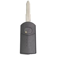 Clé de voiture télécommandée pliable Keyecu SKE126-01/SKE126-A1 à 2 boutons, 433 MHz, puce 4D63, pour Mazda 2/3/5/6/MX5/RX8/CX7 2007-2010, noir/argent