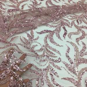 Schwer Perlenverzierte Luxuriöse 3D-Spitzenstoffe mit Pailletten Tüllspitze Handgefertigte Schwer Verzierte Spitze - Product Image 3