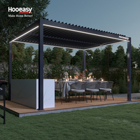 Pergola bioclimatique en aluminium Hooeasy, bâtiments de jardin d'extérieur, gazebo, pavillon, toit à lames orientables manuel, imperméable