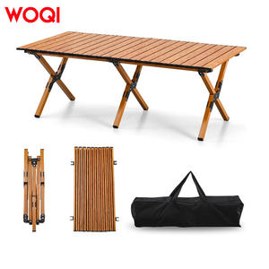 โต๊ะพับแคมป์ปิ้ง Woqi ขนาด 120x60x32 ซม. ทำจากอลูมิเนียม สำหรับปิกนิก บาร์บีคิว สนามหญ้า ชายหาด สีน้ำตาลช็อกโกแลต - Product Image 5