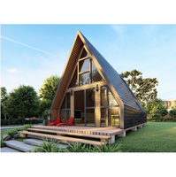 Structure de maison modulaire en acier portable et détachable pour hôtel de villégiature, structure de cadre mobile, maison préfabriquée à 2 étages, cabane triangulaire