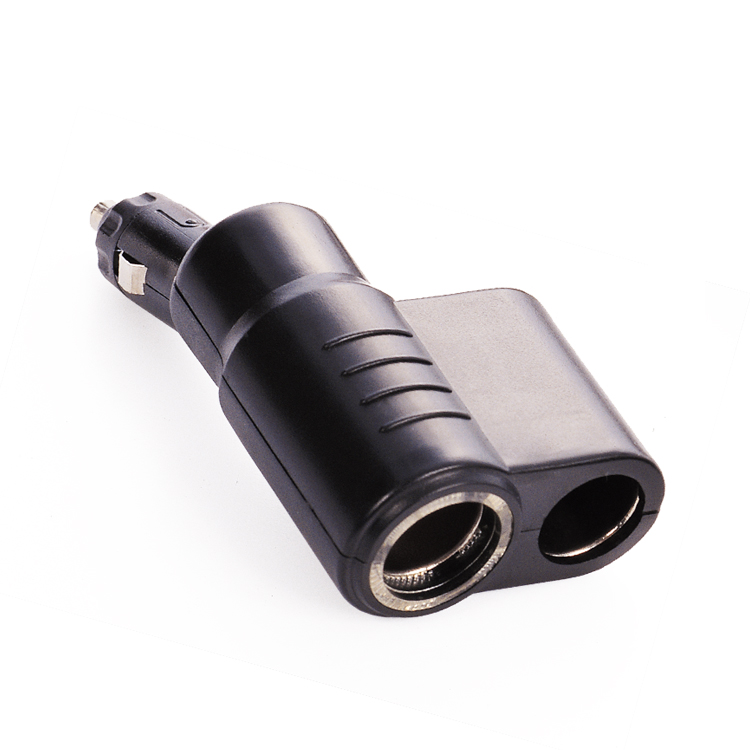 Car Cigarette Lighter Socket 2 in 1 Power Charger Adapter with 90 Degrees  Swivel Plug