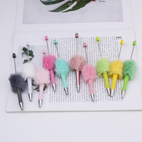 En stock, vente en gros, stylos en peluche écologiques à faire soi-même, stylos en perles créatifs, transfrontaliers, colorés, faits à la main, fournitures promotionnelles pour fêtes