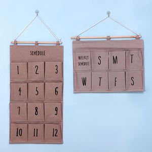 OEM Printed Fabric Cotton Hanging Organizer Wall Wardrobe Sundries Storage Pouch Customizable Size Color and <b>Number</b> - Product Image 4