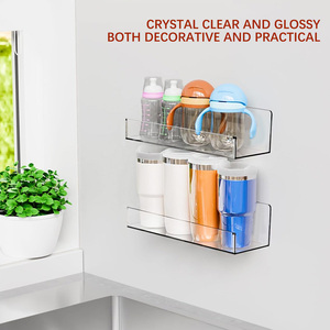 Estante de <span class=keywords><strong>Pared</strong></span> en Forma de L de Acrílico Transparente de 4 mm de Grosor, Organizador Flotante Montado con <span class=keywords><strong>Tornillos</strong></span> para Baño, Cocina, Sala de Estar, Almacenamiento en el Tocador - Product Image 4