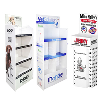 Présentoir en carton personnalisé pour casse-croûte pour animaux de compagnie, présentoir au sol pour aliments pour animaux de compagnie, chat, chien, magasin de détail, présentoir en papier ondulé