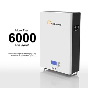 Baterai Nextgreenergy 5kWh 10kWh 100AH 200ah lifepo4 48v dinding daya Lithium Lifepo4 baterai Solar untuk sistem daya surya