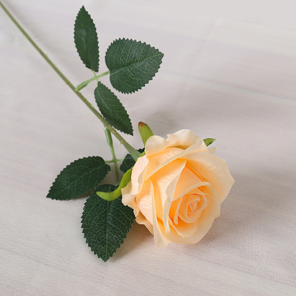 A light yellow rose-silk cloth