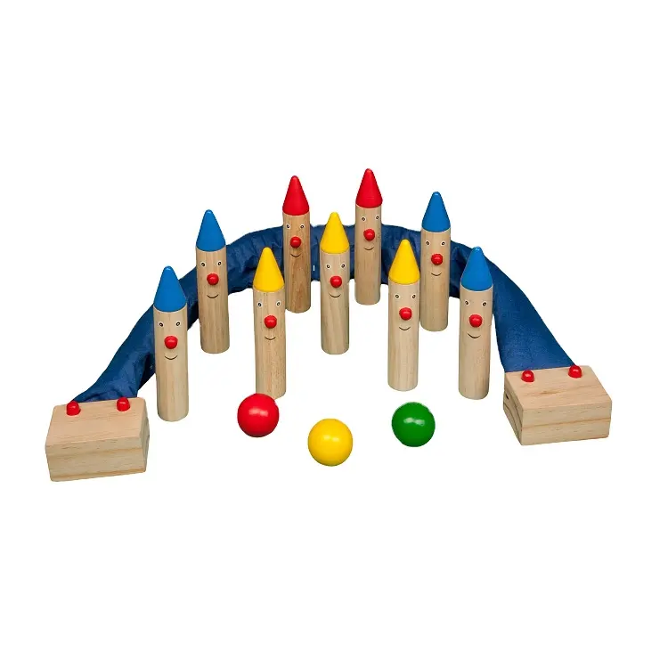 Lovely design sport game kids wooden bowling ball toy play set
