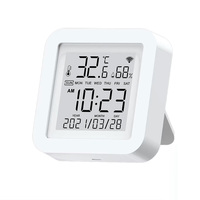 Capteur de température et d'humidité de l'écran LED Smart Home fonctionne en plastique durable