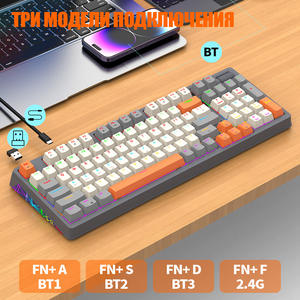 คีย์บอร์ดเกมมิ่ง Xunfox <span class=keywords><strong>K95</strong></span> รุ่นรัสเซีย แบบกลไก ไฟ <span class=keywords><strong>RGB</strong></span> เชื่อมต่อไร้สายแบบ Tri-mode รองรับการเปลี่ยนสวิตช์แบบ Hot-swappable - Product Image 3