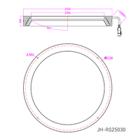 Source de lumière annulaire LED DC24V pour inspection automatique, diamètre extérieur 250 mm, éclairage visuel CCD à 30 degrés