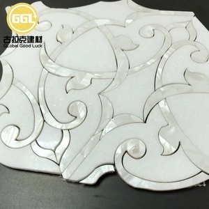 Hot bán thassos đá cẩm thạch trắng với vỏ bằng tia nước Gạch Mosaic cho phòng tắm tường và sàn - Product Image 2