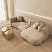 Sofa tiga orang minimalis Modular Modern Italia Sofa Bidang tiga orang kain Jepang ringan mewah waby-sabi sudut Sofa besar