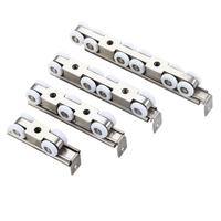 Kit complet de roulettes silencieuses en acier inoxydable pour porte coulissante en bois, quincaillerie de détail pour porte coulissante domestique