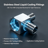 Raccords de refroidissement liquide en acier inoxydable de haute précision usinés par CNC sur mesure avec usinage composite, électro-érosion à fil et brochage