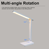 Augenschutz-LED-Schreibtischlampe, faltbare Leselampe, Touch-Steuerung, einstellbare Helligkeit, Tischlampe für Studium und Büro, wiederaufladbar