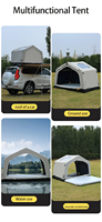Tente gonflable de toit multifonctionnelle avec tentes latérales Tissu Oxford 300D Tente gonflable de toit portable pour camping et voiture