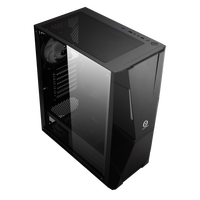 SAMA dengan Sisi Akrilik Penuh Janda Atx Casing ARGB Strip Gaming Casing Power Supply Kabinet Komputer.