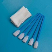 Kit de nettoyage d'imprimante avec écouvillons jetables en mousse PP bleue à pointe rectangulaire et lingettes en polyester