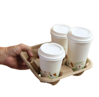 Gobelets à café en papier kraft à double paroi biodégradables de 12 oz, écologiques, avec couvercles, pour les cafés (personnalisables)