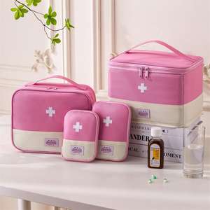 Caja de medicina portátil, bolsa médica portátil de tela Oxford, bolsa de almacenamiento de Medicina de gran capacidad, botiquín de primeros auxilios de viaje para el hogar tripartito - Product Image 4