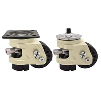 Roulettes de nivellement rétractables en nylon robustes à tige filetée M8 M12 M16, avec fixation par plaque, pivotantes, pliables et réglables en hauteur