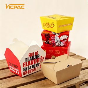 Caja para Aperitivos de Papel Kraft Grueso con Impresión de Seda de Grado Alimenticio, Marca <span class=keywords><strong>VIC</strong></span>, para Empaque de Comida para Llevar Cantidad Mínima de Pedido: 200 Cajas por Unidad - Product Image 6